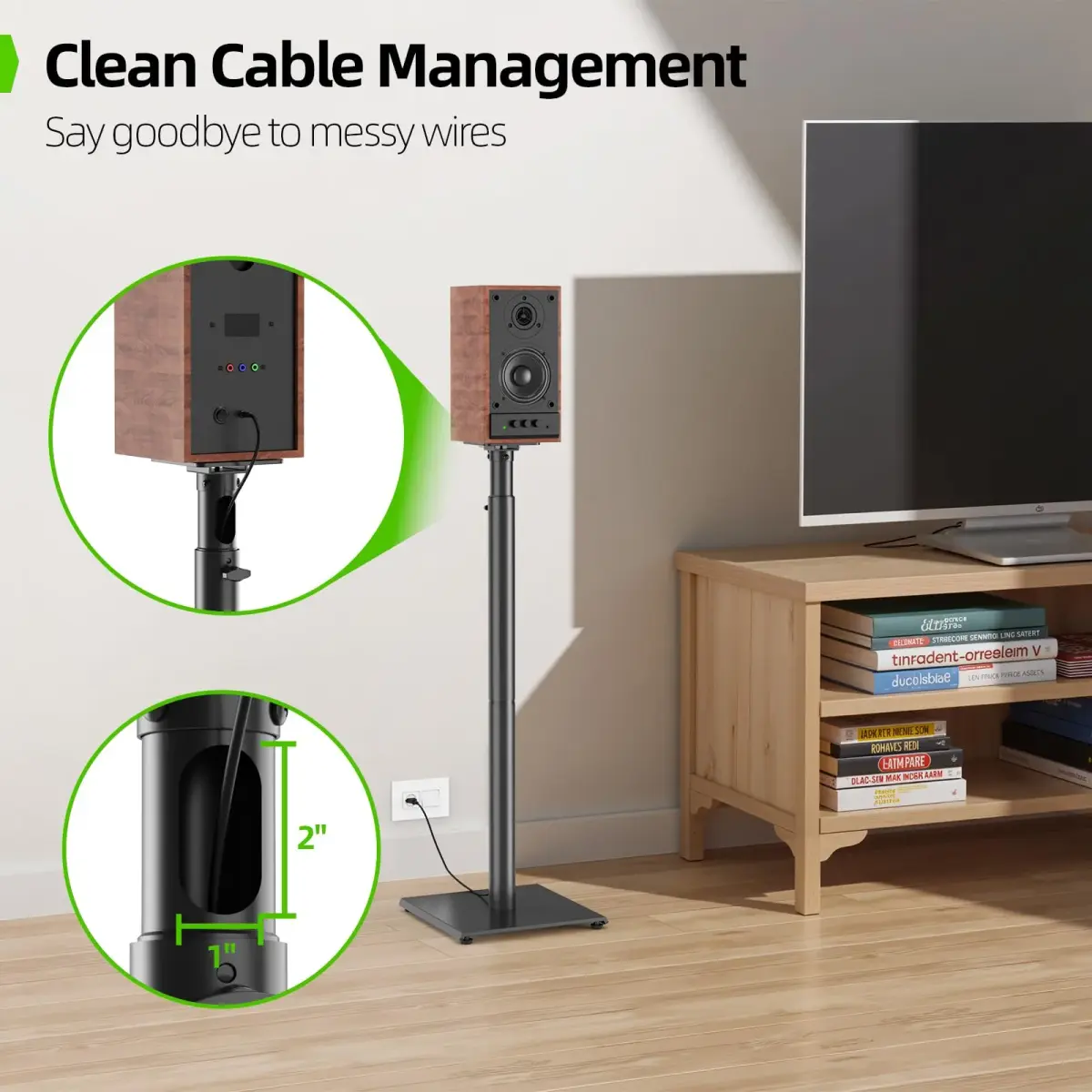 USX MOUNT Adjustable Speaker Stands Pair, 32-42 inch Height, 5kg (11 lbs) Load Capacity | Floor Satellite Speaker Stands for Home Theater - view 7