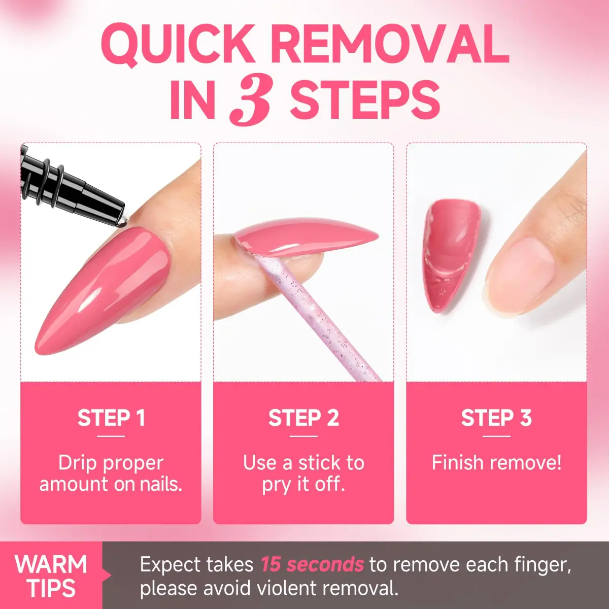 UNA GELLA Quick Removal Gel Nail Glue Remover 24ml (0.811 Fl Oz) | Acetone-Free Formula for Press-On Nails - view 6