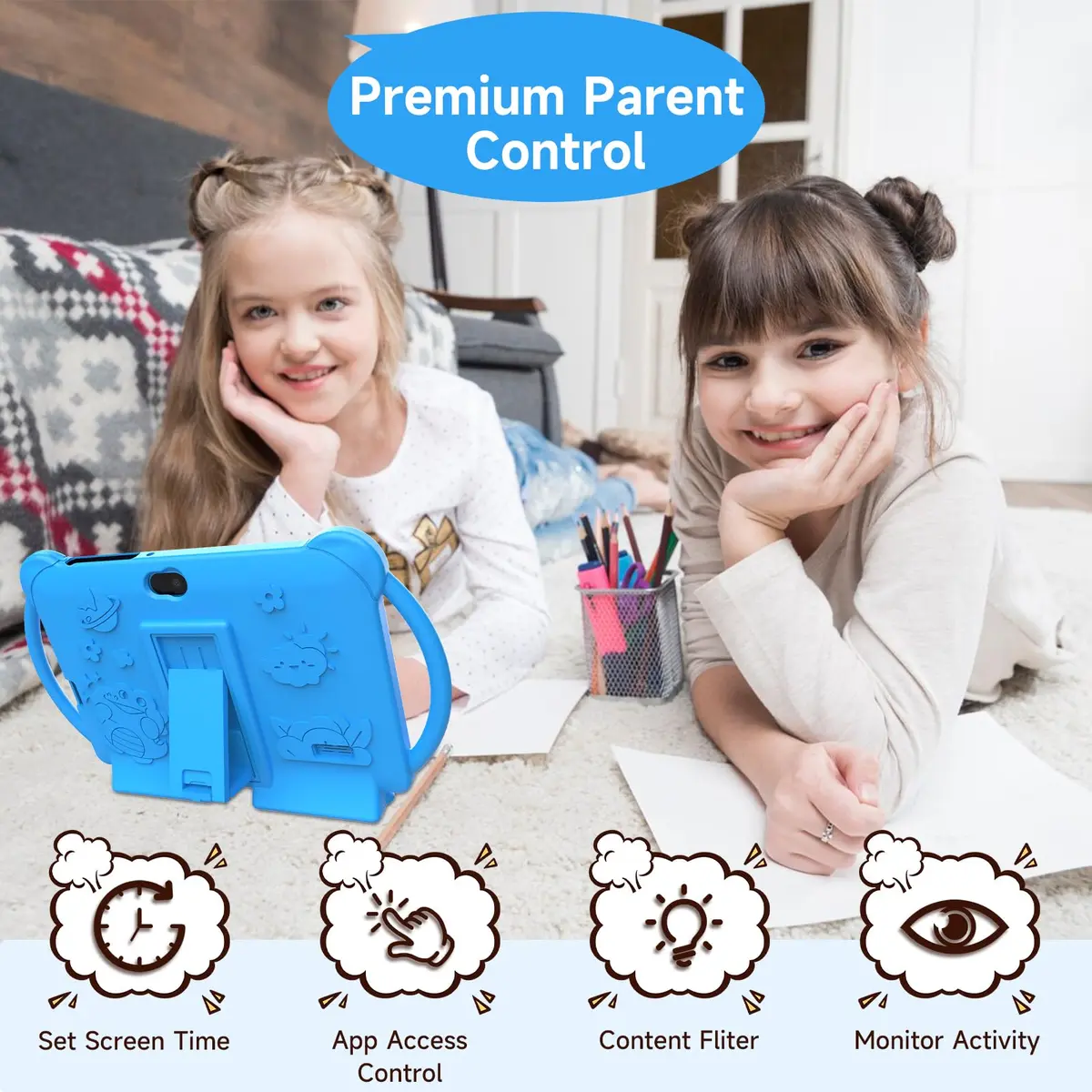 PEICHENG Kids Tablet 7 inch Android 12.0 | 4GB RAM 32GB ROM Parental Control - view 4