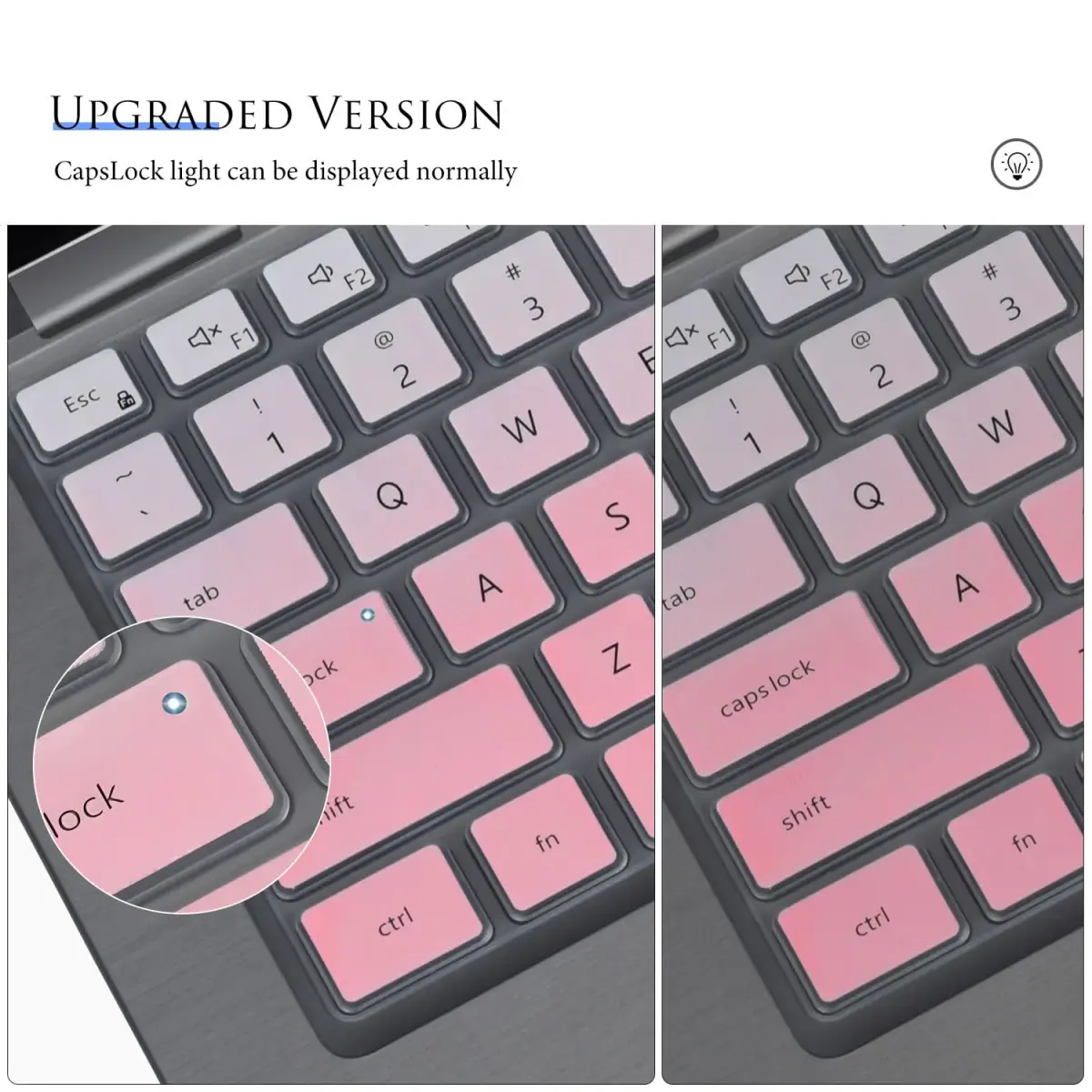 CASEDAO Gradual Pink Silicone Keyboard Cover Skin for Dell Latitude 7440 7430 7420 7410 5440 5431 5430 5420 14" Laptops | US Layout - view 4