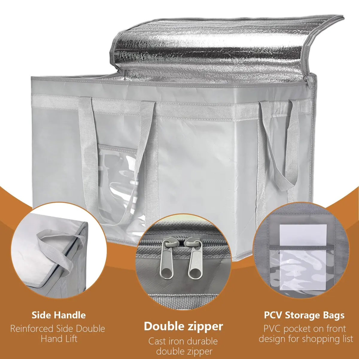 Yalin XXXL Insulated Cooler Bag 78L (2.7 cu ft) Grey | Keeps Food Hot or Cold for 4 Hours - view 3