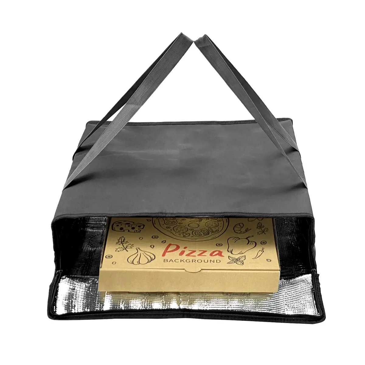 Yalin Insulated Pizza Delivery Bag, 20" x 20" x 6" | Keeps Food Hot or Cold for Hours - view 3