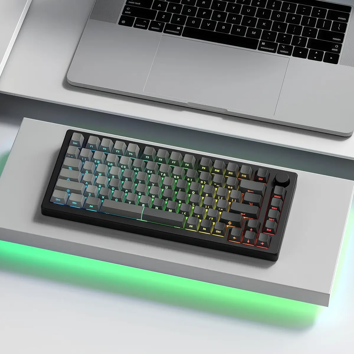 dagaladoo Shine Through Keycaps Set, Double Shot PBT, Gradient Grey, 121 Keys | RGB Backlit Cherry Profile - view 5