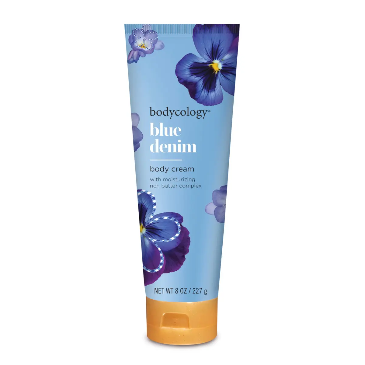 Bodycology Shea Butter Body Cream, Blue Denim, 8 oz | Ultra-Hydrating, Non-Greasy, Paraben-Free - main product image