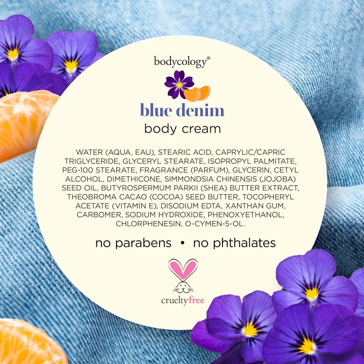 Bodycology Shea Butter Body Cream, Blue Denim, 8 oz | Ultra-Hydrating, Non-Greasy, Paraben-Free - view 7