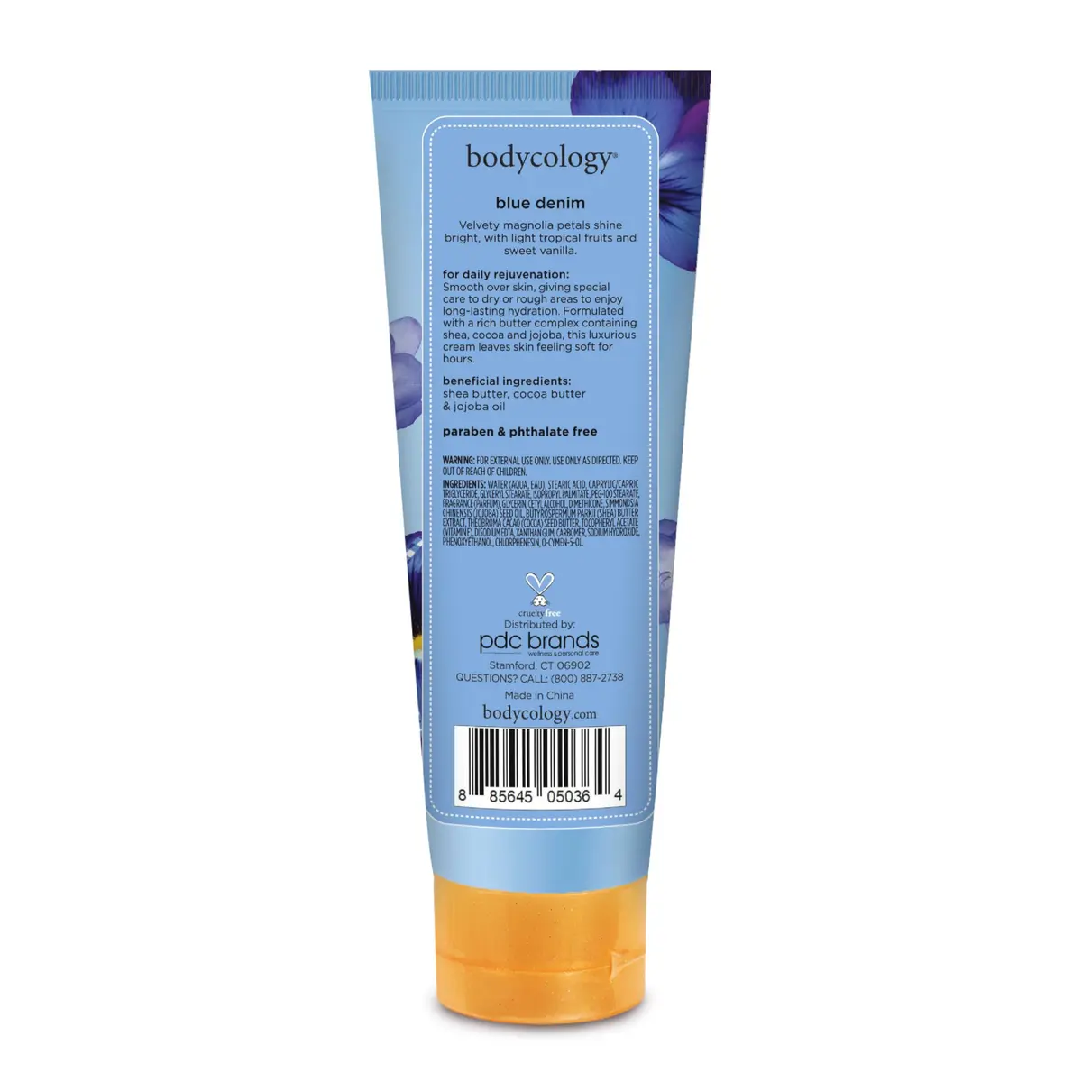 Bodycology Shea Butter Body Cream, Blue Denim, 8 oz | Ultra-Hydrating, Non-Greasy, Paraben-Free - view 8