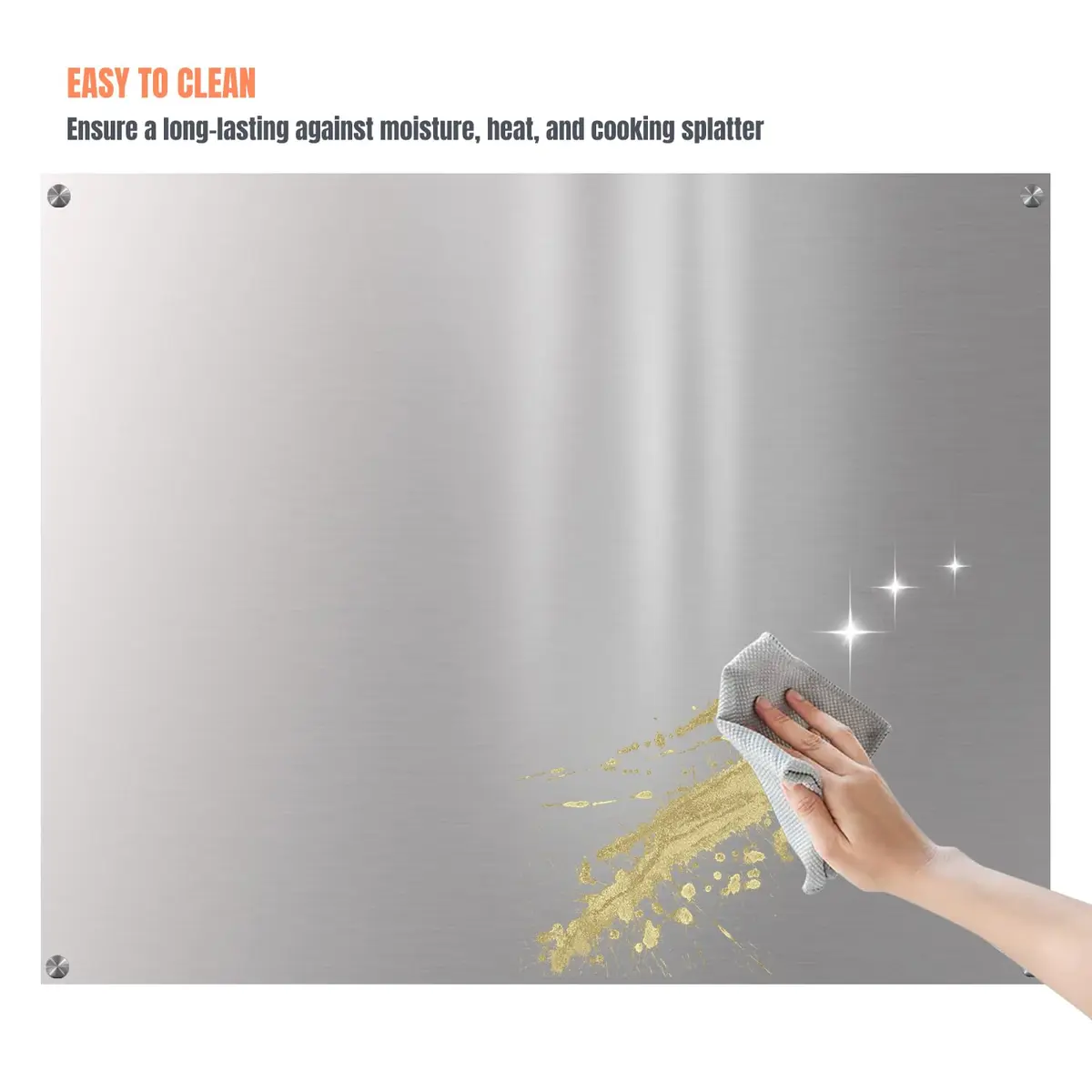 TUTU 24" x 30" Stainless Steel Reversible Backsplash | Easy Clean Wall Shield - view 3