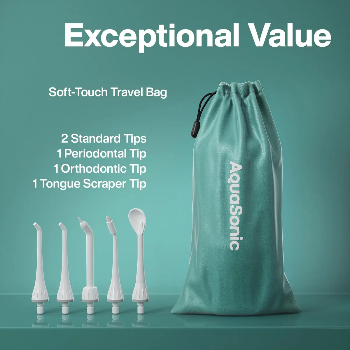 Aquasonic Water Flosser Cordless Rechargeable Mint Green Metallic | 500ml (16.9 Fl Oz) Water Reservoir - view 5