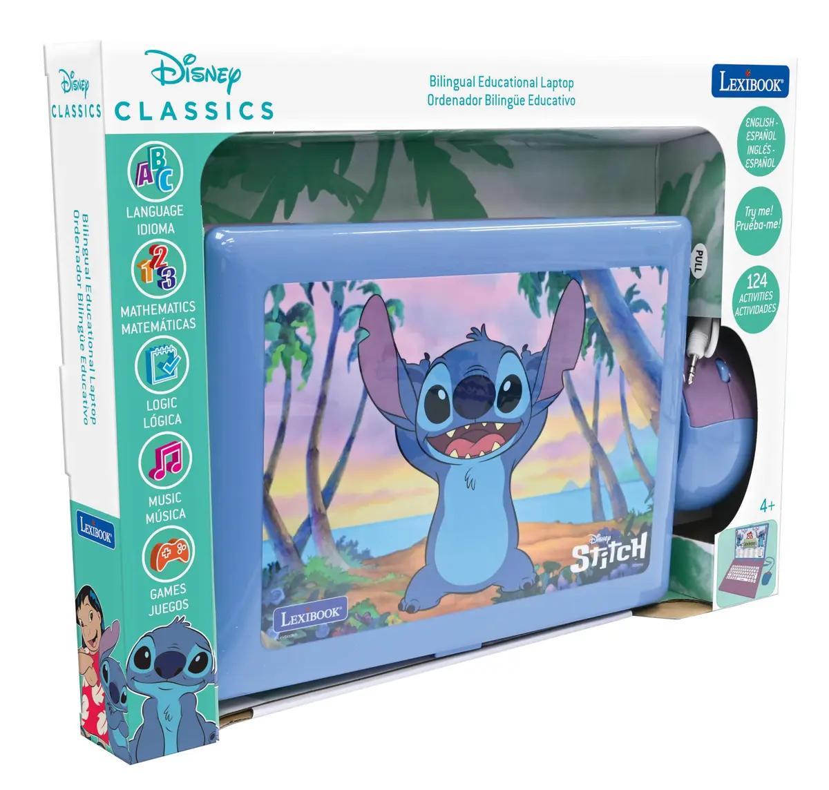 LEXiBOOK Disney Stitch Educational Laptop for Kids 124 Activities | Bilingual Learning & Fun (70-120 chars) - view 3