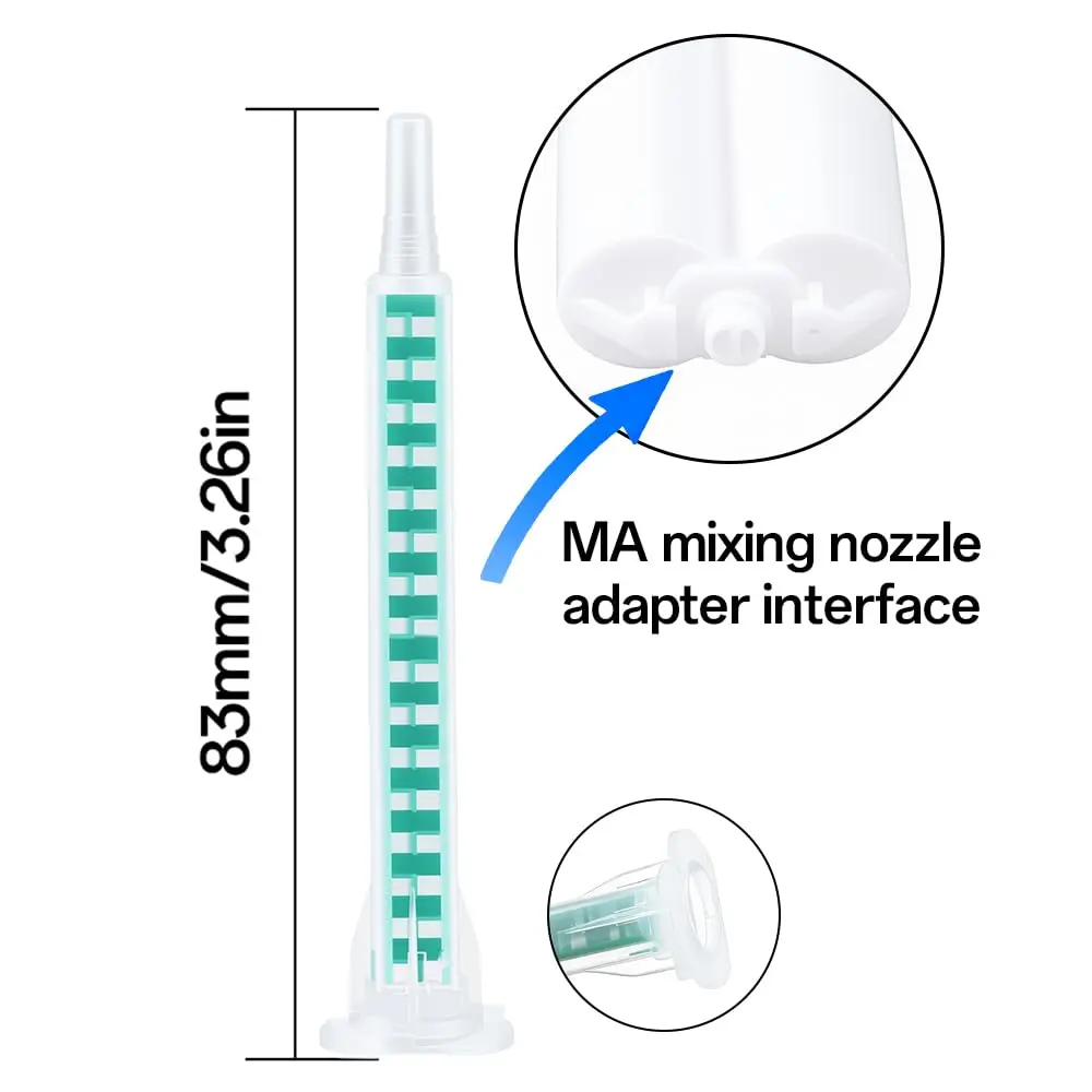 ATOYSKPX 50pcs Epoxy Mixing Nozzle Heads for 50ml AB Guns | Static Mixer Resin Tips (1:1/2:1 Ratio) - view 3