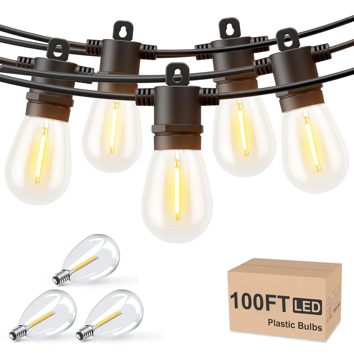 Svater Outdoor String Lights LED 100FT Waterproof for Outside Patio Light - main product image