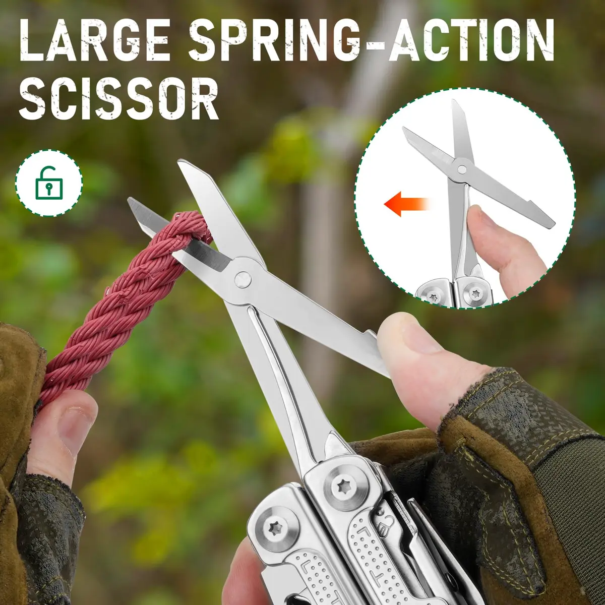 BIBURY Multitool Pliers Pro with 440A Knife & Full Size Scissors | 22-in-1 Professional Multi-Tool for Heavy-Duty Tasks - view 5