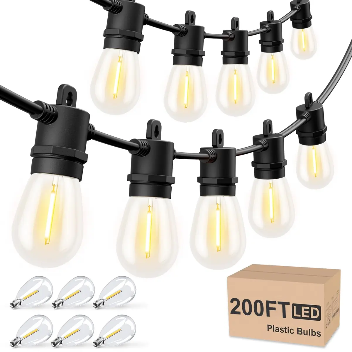 Svater 200 FT Outdoor String Lights Waterproof Patio Lights - main product image