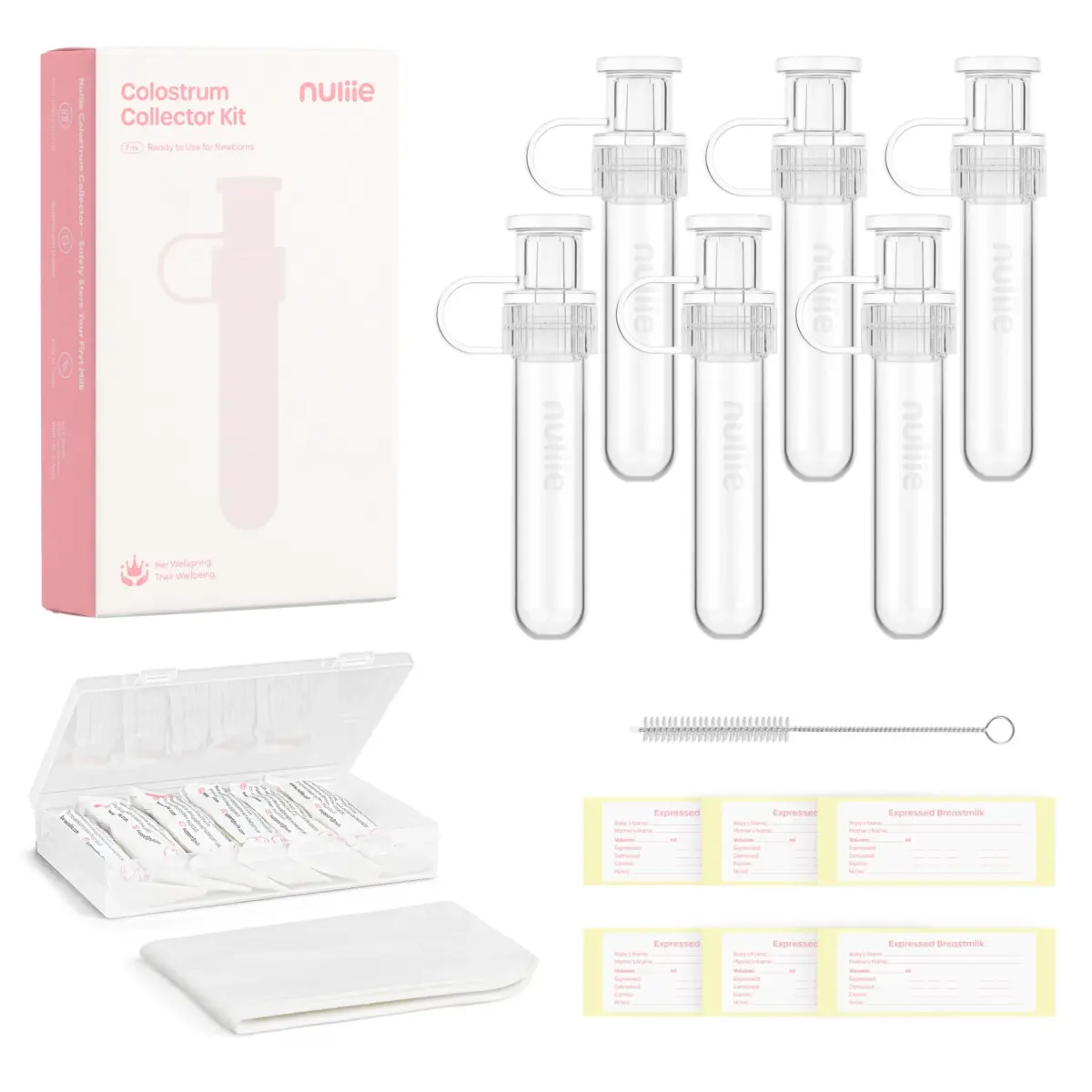 Nuliie Colostrum Collector Kit 7ml (6 Count) | BPA-Free Silicone for Newborn Feeding - main product image