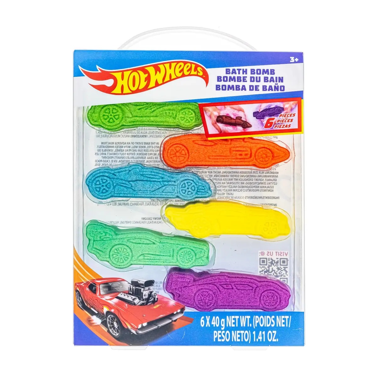 Townley Girl Hot Wheels Bath Bomb Set, 6-Piece Bubble Gum Scented, Ages 3+ | Colorful Fizzies for Kids - main product image
