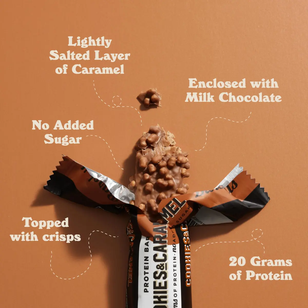 BAREBELLS Cookies and Caramel Protein Bars, 24 Bars (2x12) | 20g High Protein, 1g Sugar, USA Import - view 3
