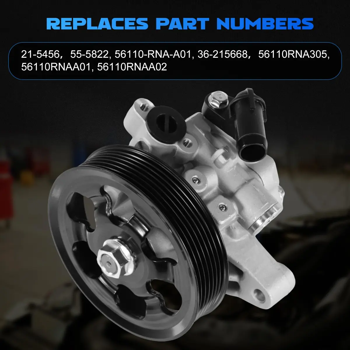 YOMALL Power Steering Pump with Pulley 21-5456 for 2006-2011 Honda Civic 1.8L | Direct Fit Replacement - view 2