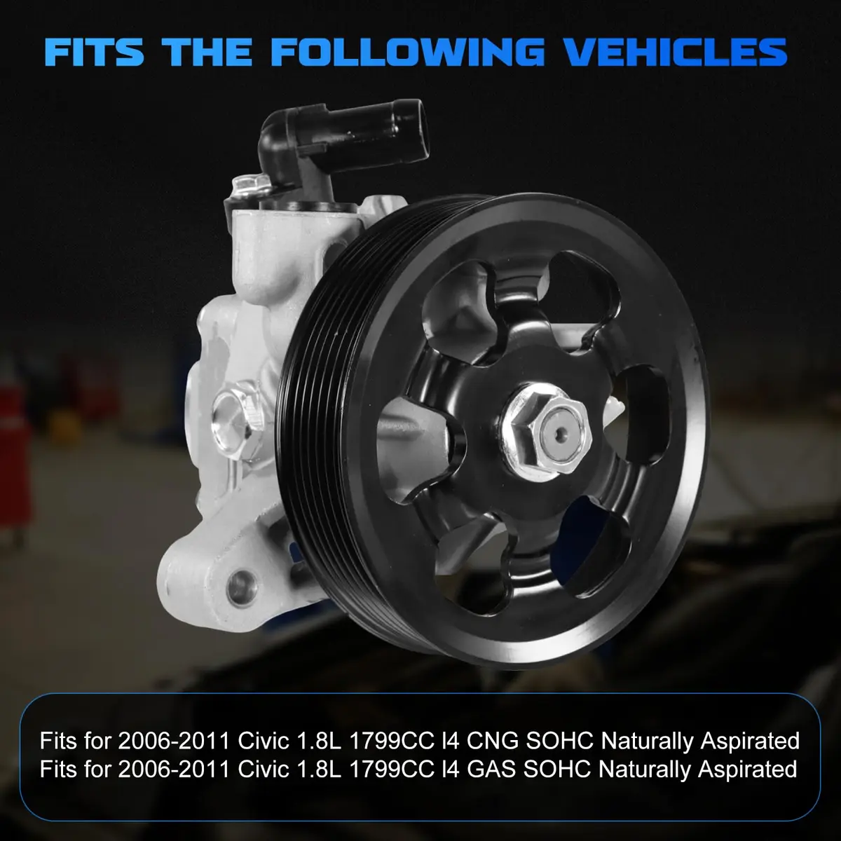 YOMALL Power Steering Pump with Pulley 21-5456 for 2006-2011 Honda Civic 1.8L | Direct Fit Replacement - view 3