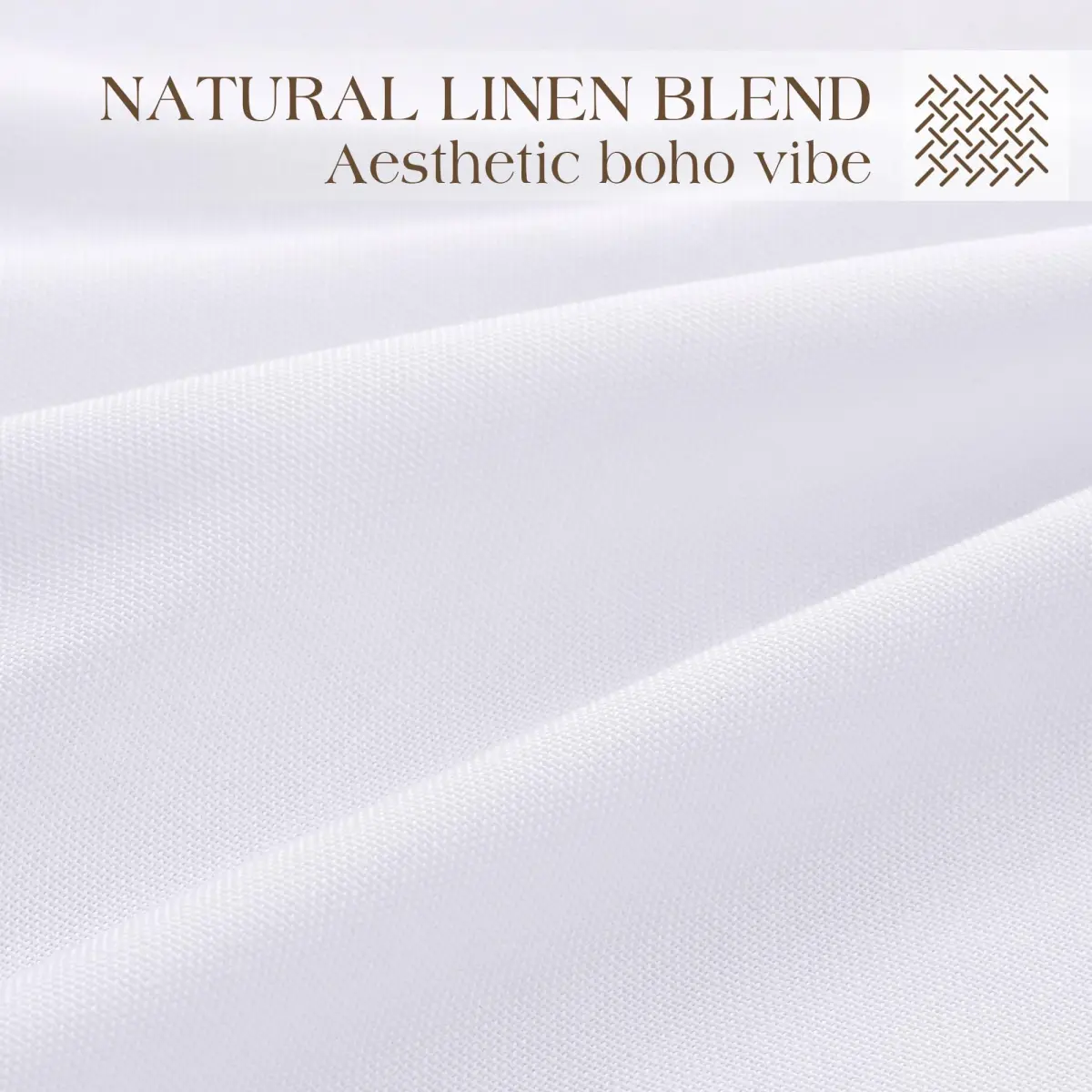 Joywell White Linen Pinch Pleated Curtains 259 cm (102 Inches) Long | Semi Sheer Light Filtering Drapes for Living Room - view 8