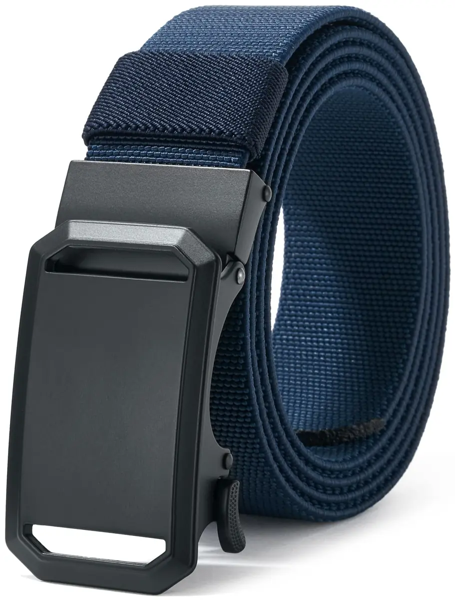 LionVII Men's Elastic Ratchet Belt 13.5cm (1 3/8") | Stretch Fit for 27-49" Waist - main product image