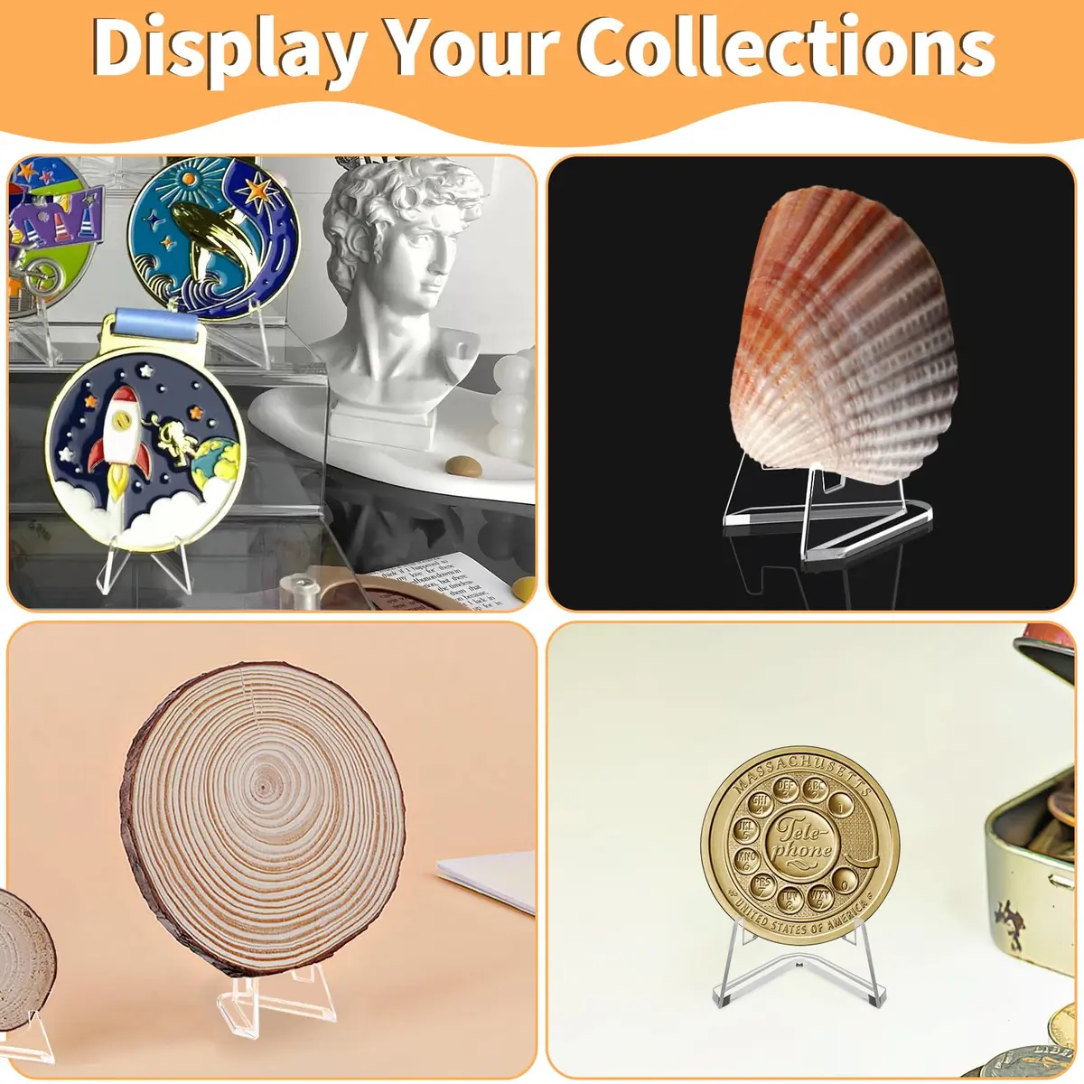NIUBIER Card Display Stand, Acrylic Mini Easel 1.4 in | Clear Display for Art & Collectibles - view 3