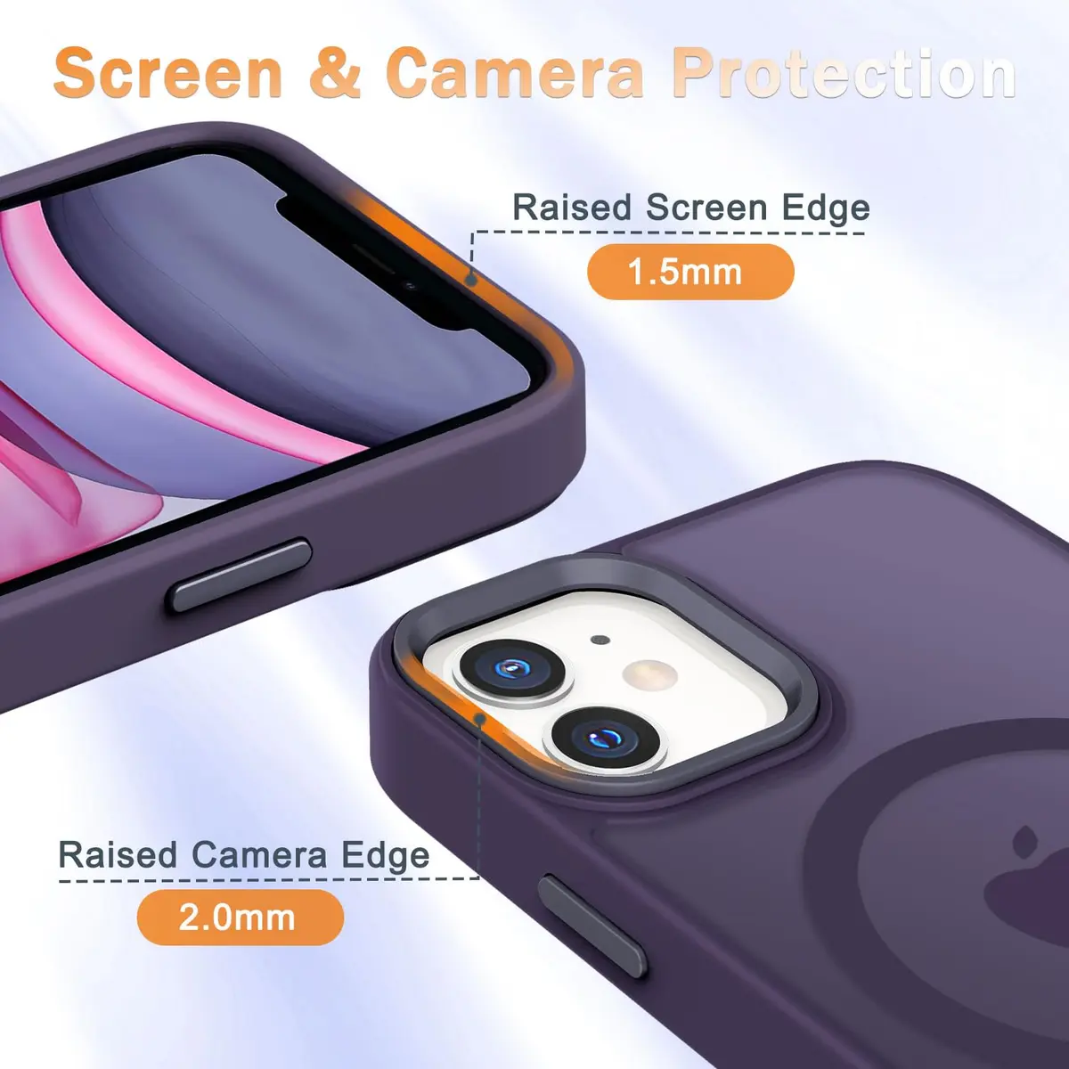 YENAPOON for iPhone 11 Case, Matte Magnetic Phone Cover, Purple | Slim Shockproof with Screen Protector - view 5