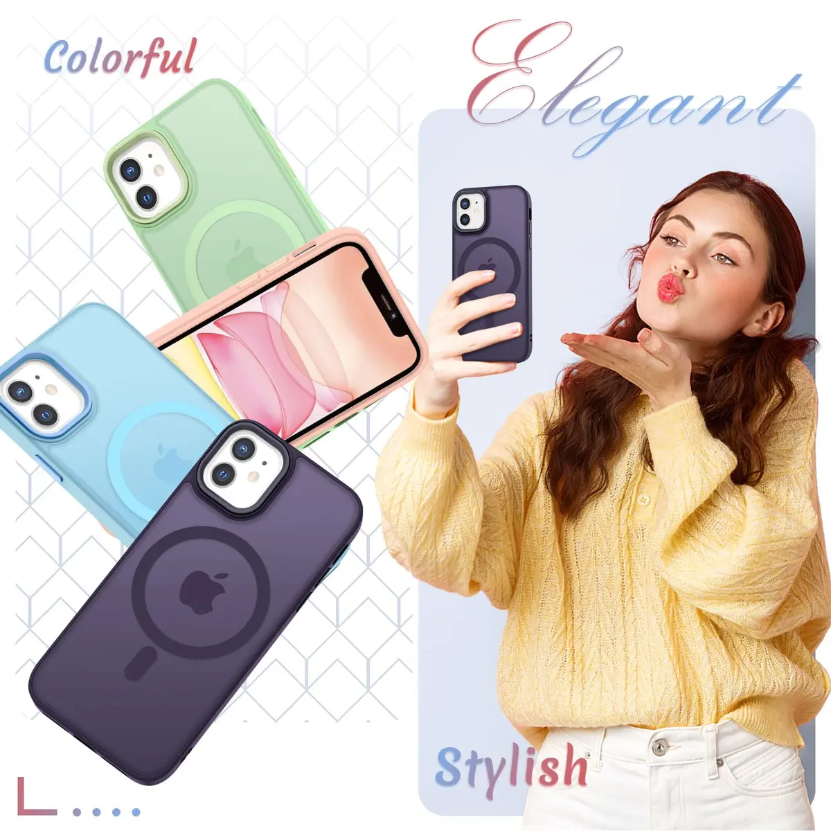 YENAPOON for iPhone 11 Case, Matte Magnetic Phone Cover, Purple | Slim Shockproof with Screen Protector - view 6