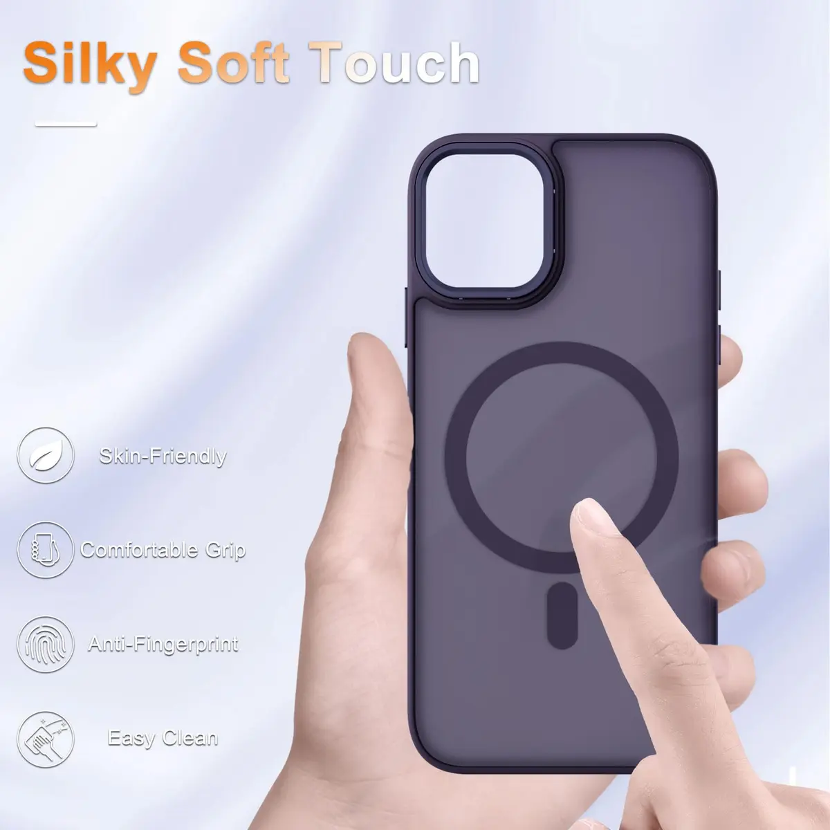 YENAPOON for iPhone 11 Case, Matte Magnetic Phone Cover, Purple | Slim Shockproof with Screen Protector - view 4