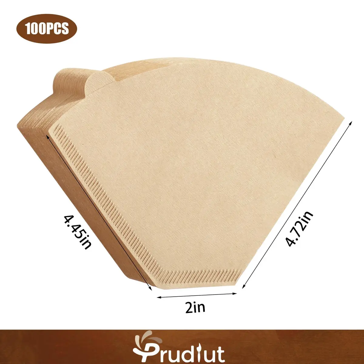 Prudiut 200 Count #4 Cone Coffee Filters | Compatible with Ninja & Pour Over (U4/200Pcs) - view 2