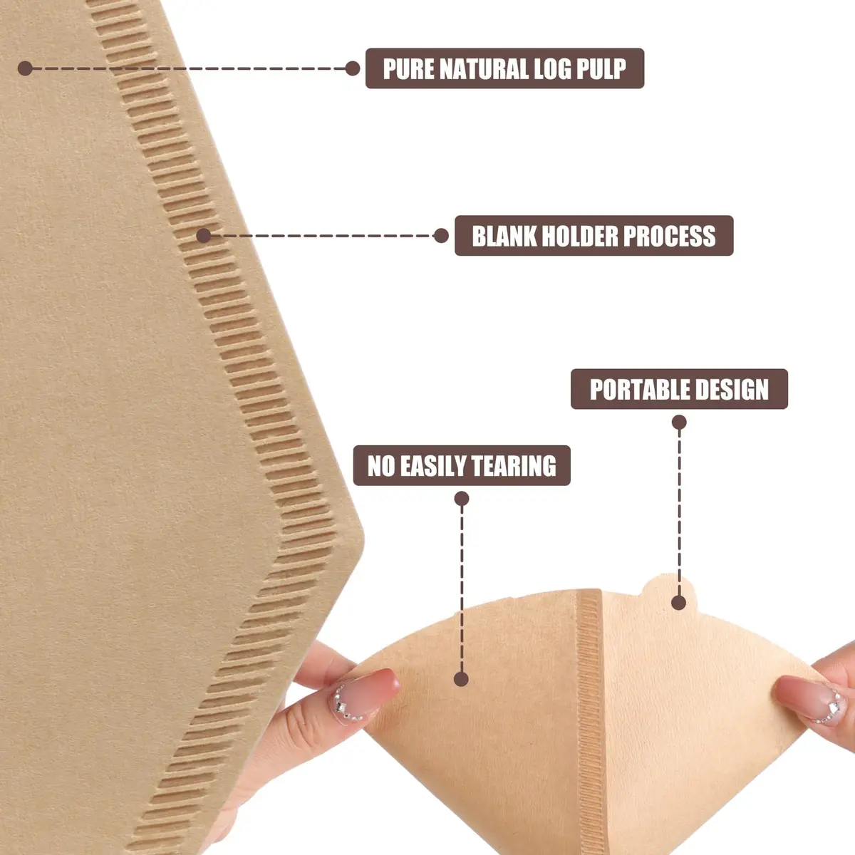 Prudiut 200 Count #4 Cone Coffee Filters | Compatible with Ninja & Pour Over (U4/200Pcs) - view 3