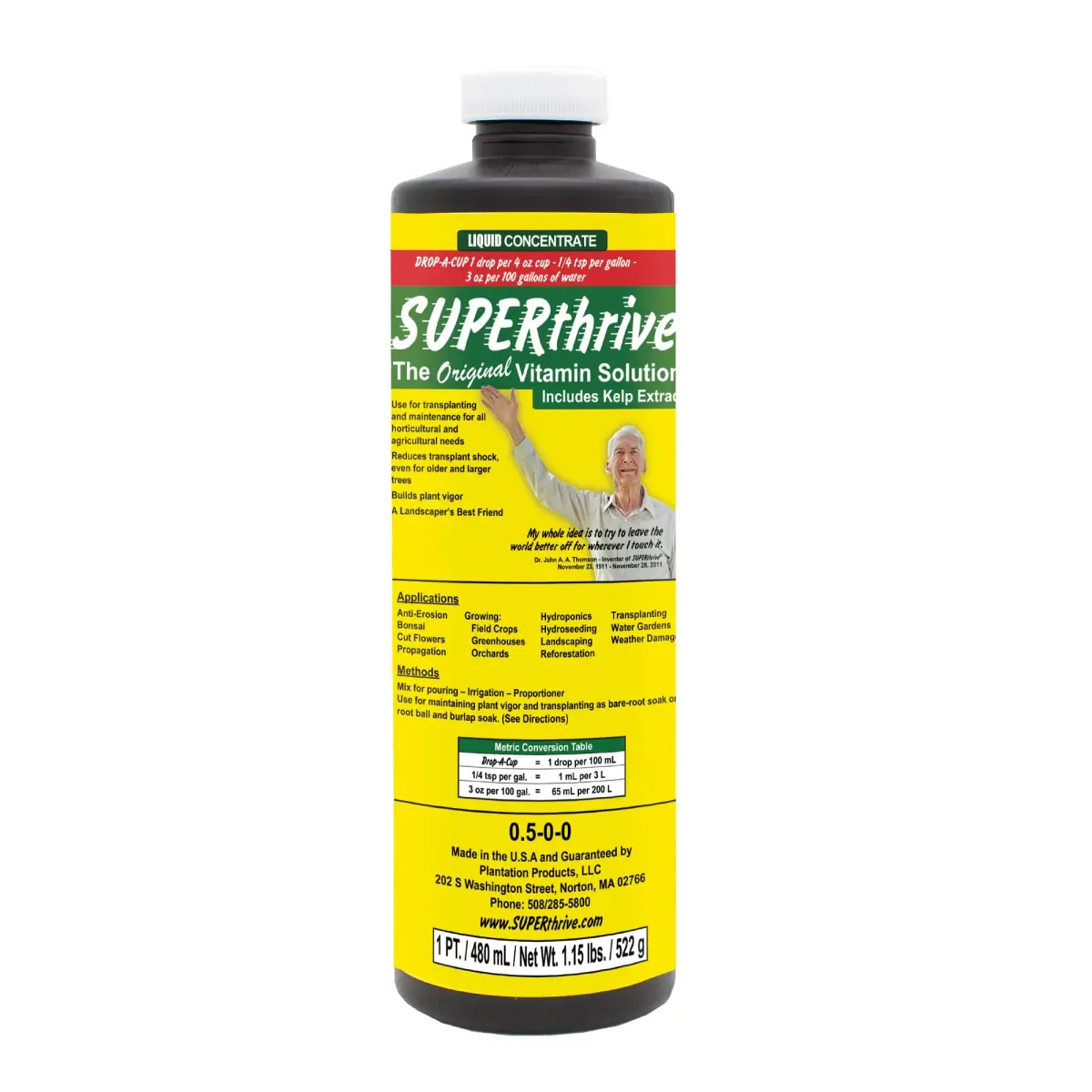 SUPERthrive Plant Vitamin Solution & Jobe's Fertilizer Spikes Bundle 1 Pint (29.57ml) + 15 Count | Boosts Growth & Nourishes Roots - main product image