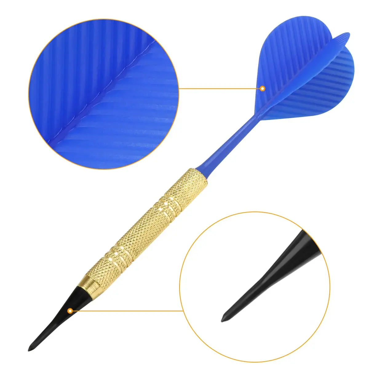 Accmor Bar Sporting Good 12 Pack Soft Tip Darts Set with 100 Extra Tips | Professional Plastic Darts for Electronic Boards - view 3