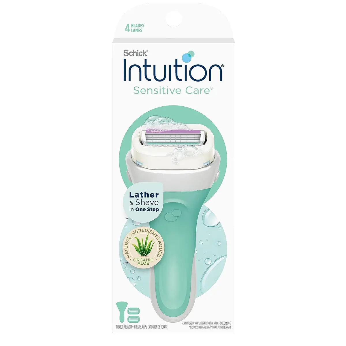 INTUITION Razors Bundle - Refills with Cocoa Butter & Sensitive Skin | 4-Blade Pivoting Cartridges, Vegan, Hypoallergenic (70-120 chars) - view 5