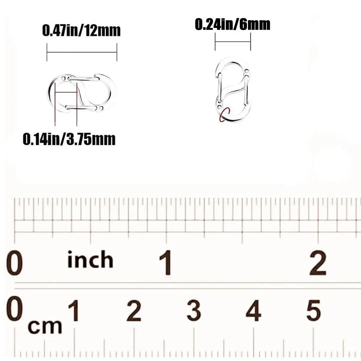 Booge Double Opening Lobster Clasp 6 mm x 12 mm Stainless Steel | Secure Jewelry Making Findings - view 2