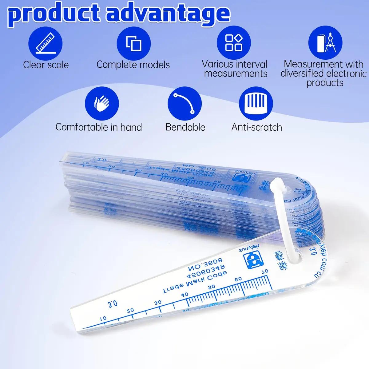 Trandraft Plastic Feeler Gauge Set 0.05mm-3mm Metric | 21 Leaf Precision Measuring Tool - view 3