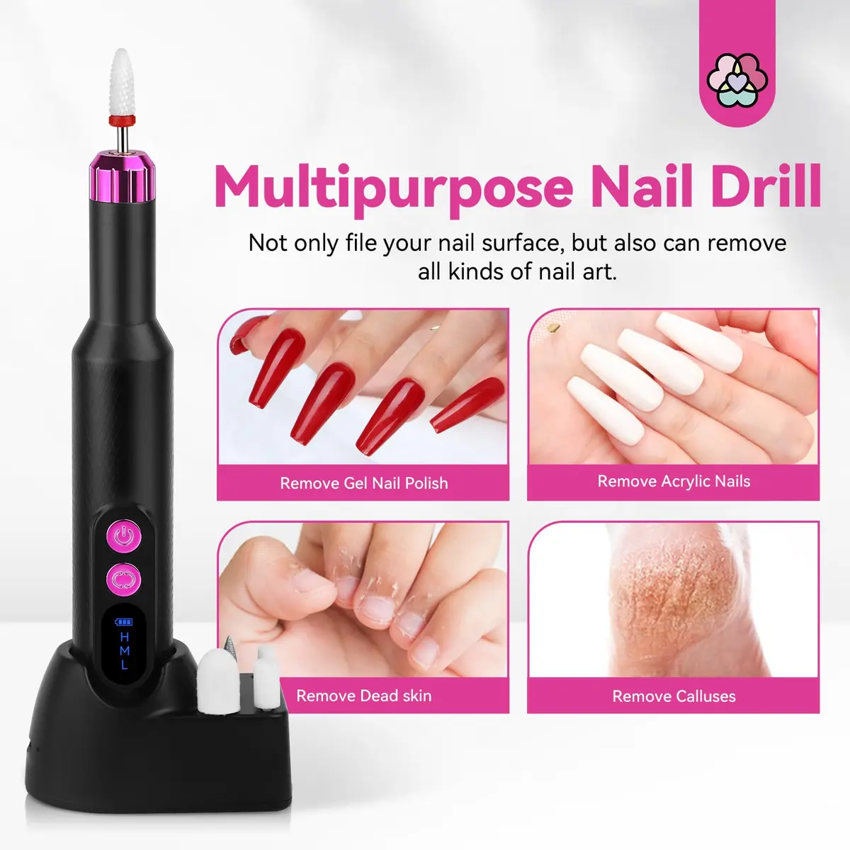 SAVILAND Electric Nail Drill 20000RPM Cordless Pen-Shaped | 56g Lightweight, 3-5 Hr Battery, 12 Bits - view 7