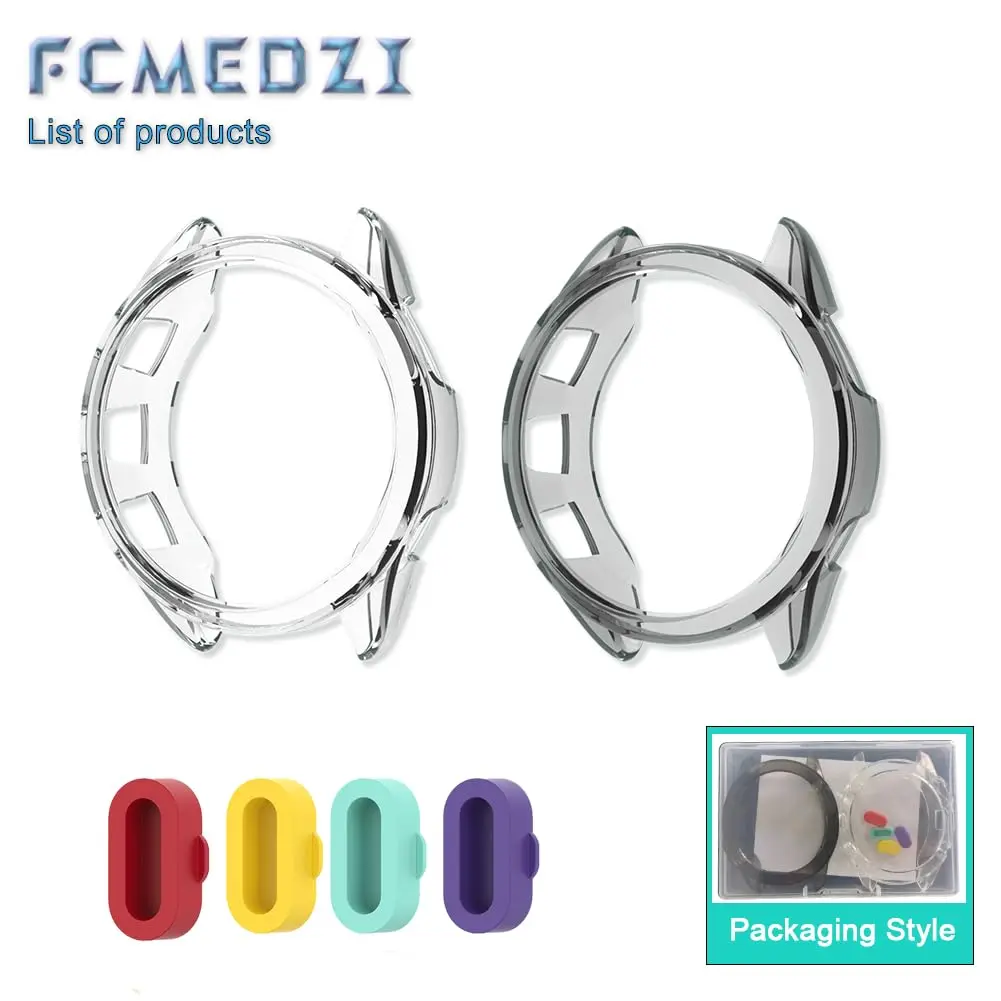 FCMEDZI Smart Watch Case for Garmin Forerunner 165 & 165 Music | Pack of 4 Dust Plugs + 2 TPU Cases - view 6