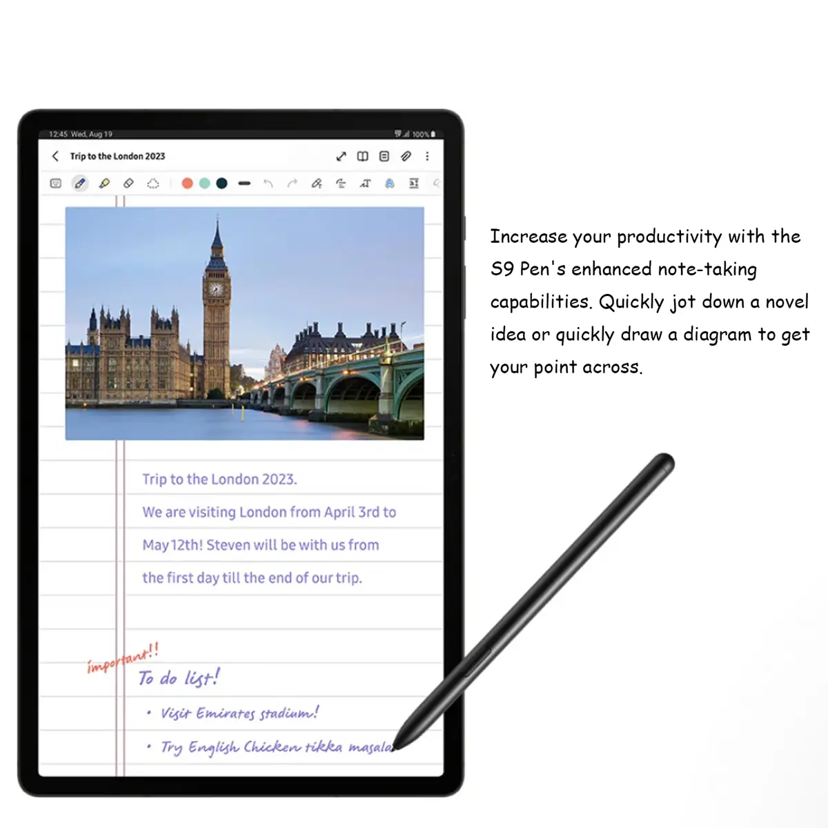 Anglepingping Galaxy Tab S9 Stylus Pen Replacement Black | Precise, Compatible with Samsung Galaxy Tab S9 Ultra & S9 Plus - view 5