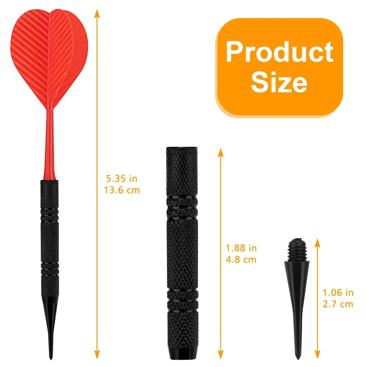 Accmor 12 Pack Soft Tip Darts Set with 100 Extra Tips | Black, 14.8cm (5.8 inch) - view 9