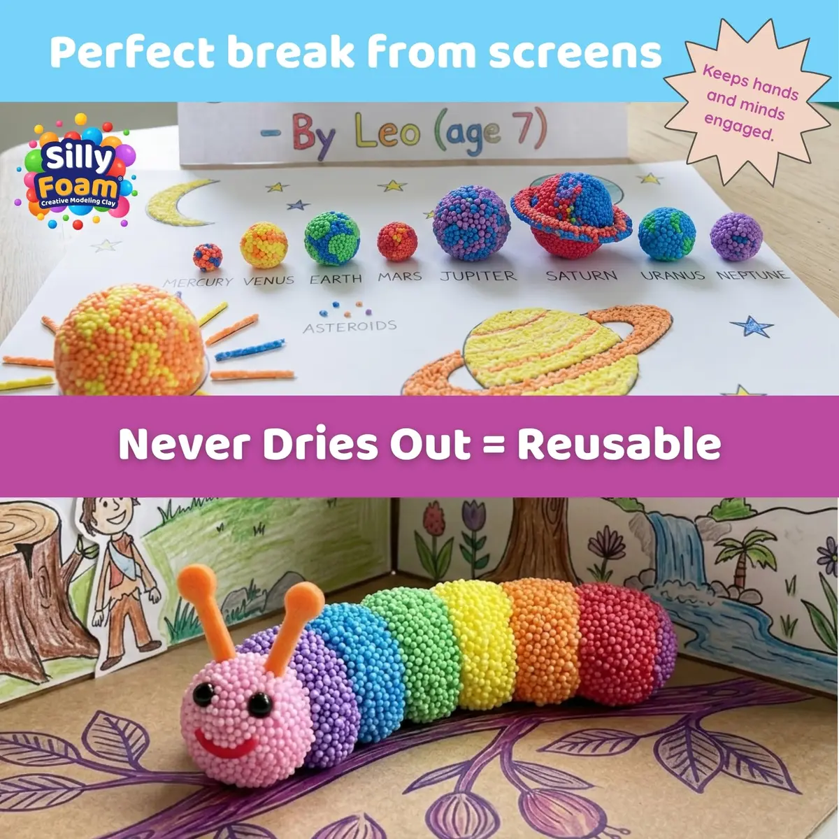 LYRK Collections Silly Foam Modeling Foam Beads 2-Pack (4.2 oz / 120g) | Non-Toxic STEM Toy for Kids Ages 3+ - view 5