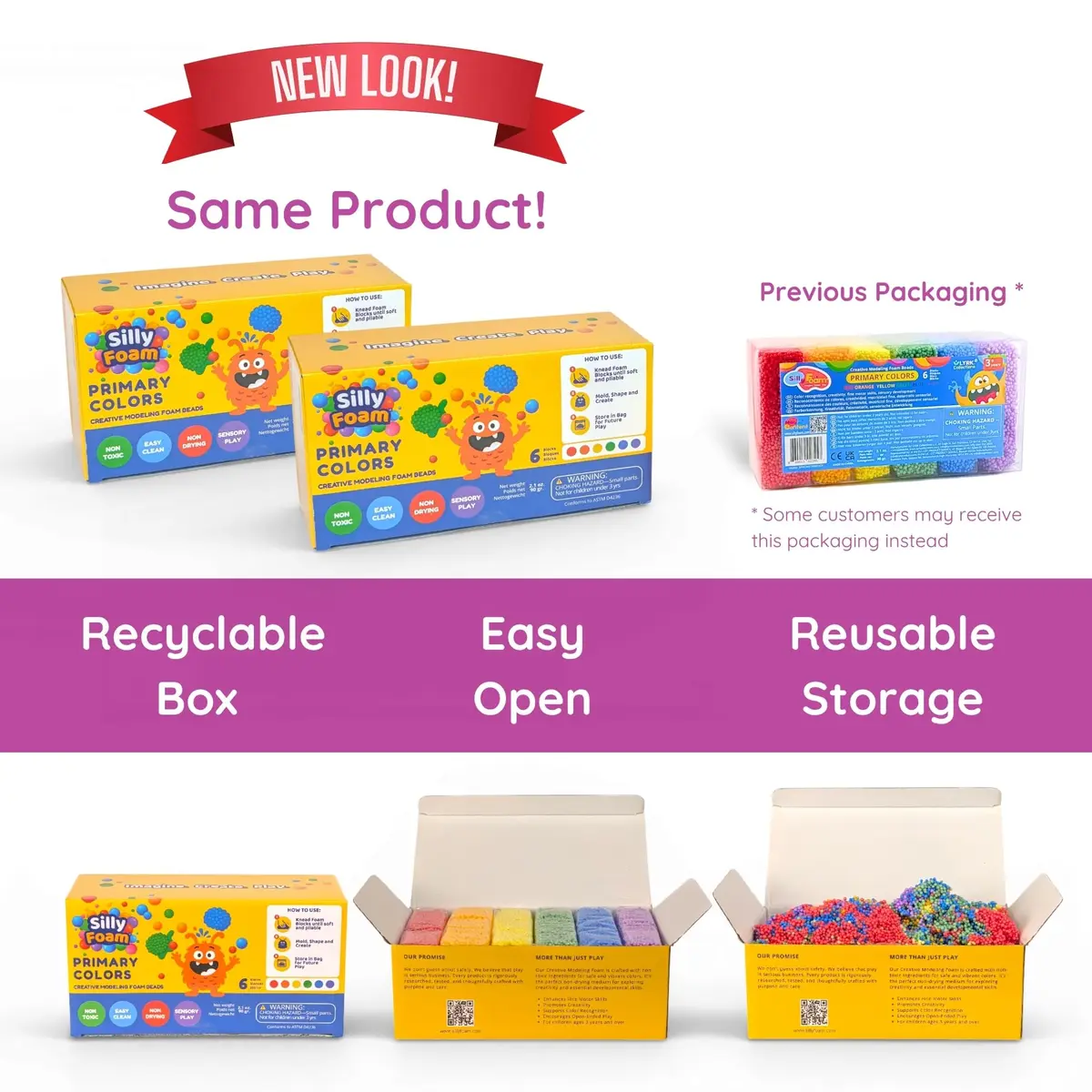 LYRK Collections Silly Foam Modeling Foam Beads 2-Pack (4.2 oz / 120g) | Non-Toxic STEM Toy for Kids Ages 3+ - view 2