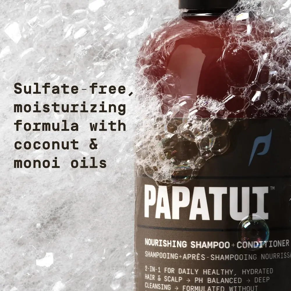 PAPATUI by Dwayne Johnson 2-in-1 Shampoo & Conditioner 18 fl oz | Sulfate-Free Coconut & Monoi Oil - view 6