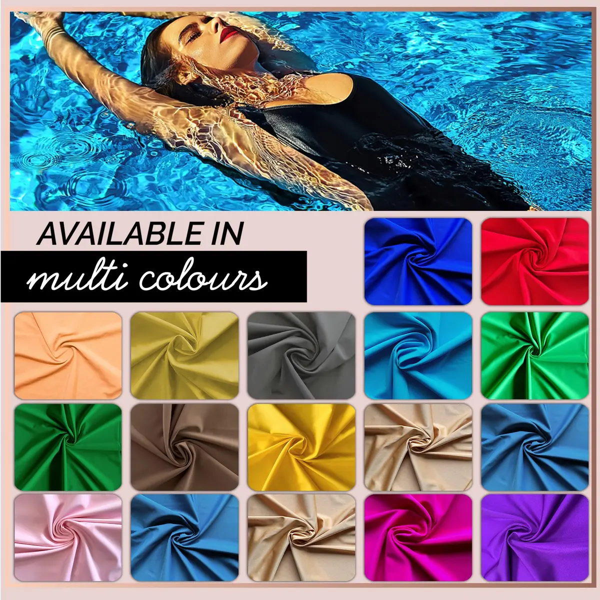 Barcelonetta Nylon Spandex Fabric | 80% Nylon, 20% Spandex | 4-Way Stretch for Activewear & Swimwear (1 Yard) - view 4