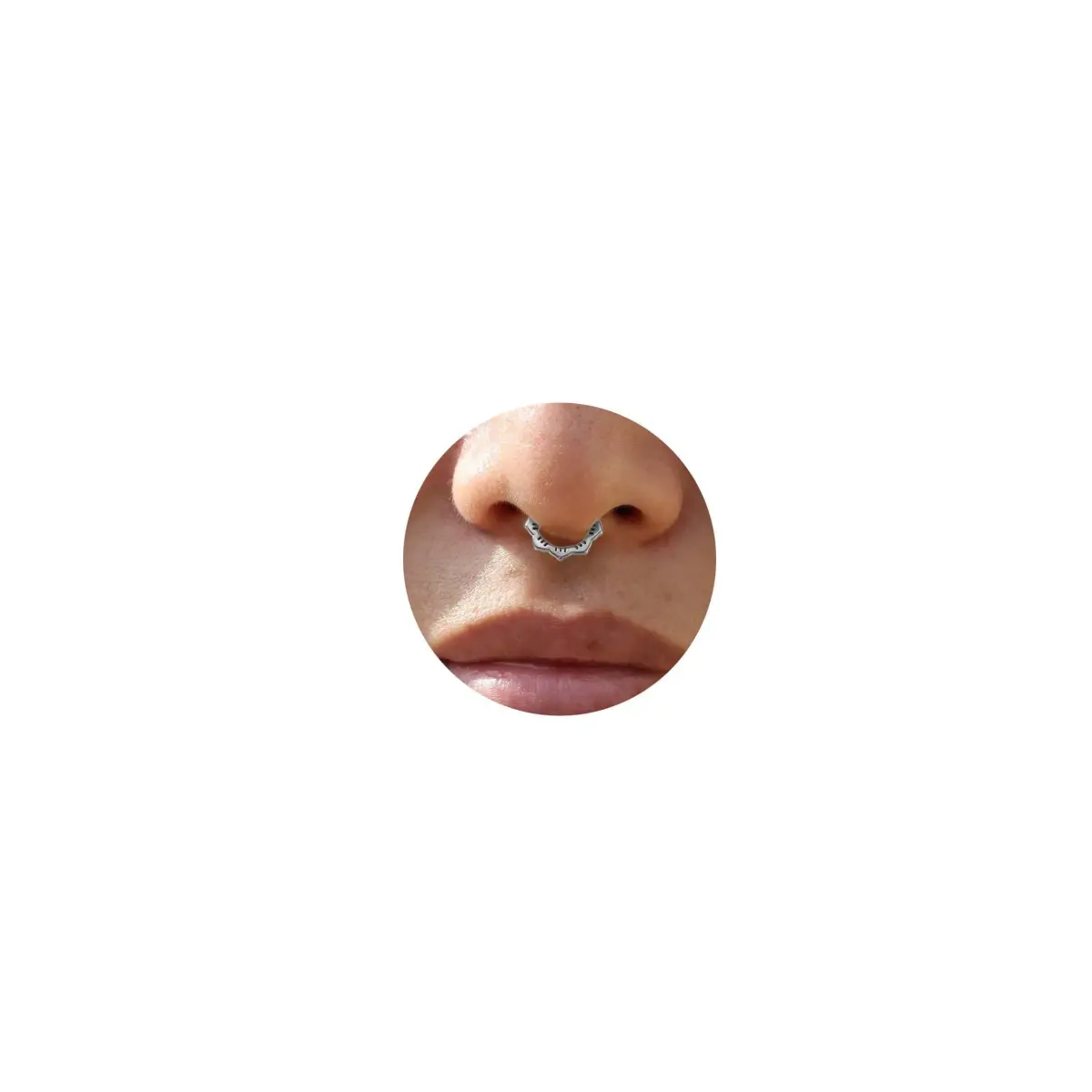 NONTAI 16G Flower Septum Ring 10mm Inner Diameter | Hinged Clicker for Daith, Tragus, Cartilage - main product image