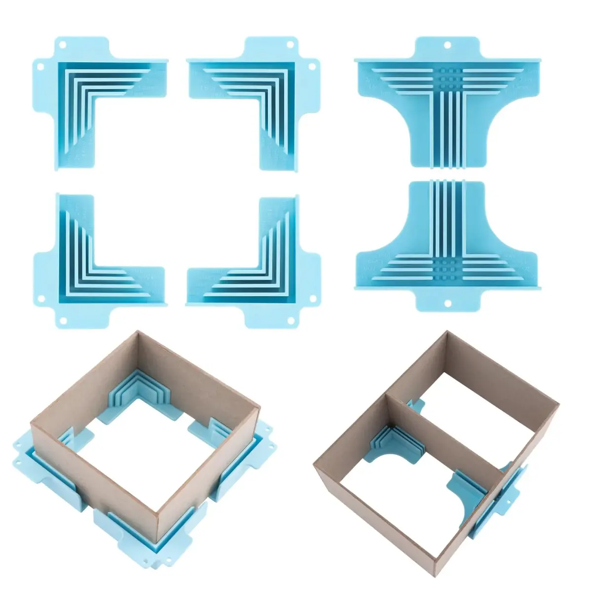 BAOFALI 6-Pack Cartonnage Corner Clamps for Box Making | 1mm, 1.5mm, 2mm, 3mm Chipboard Guides - main product image