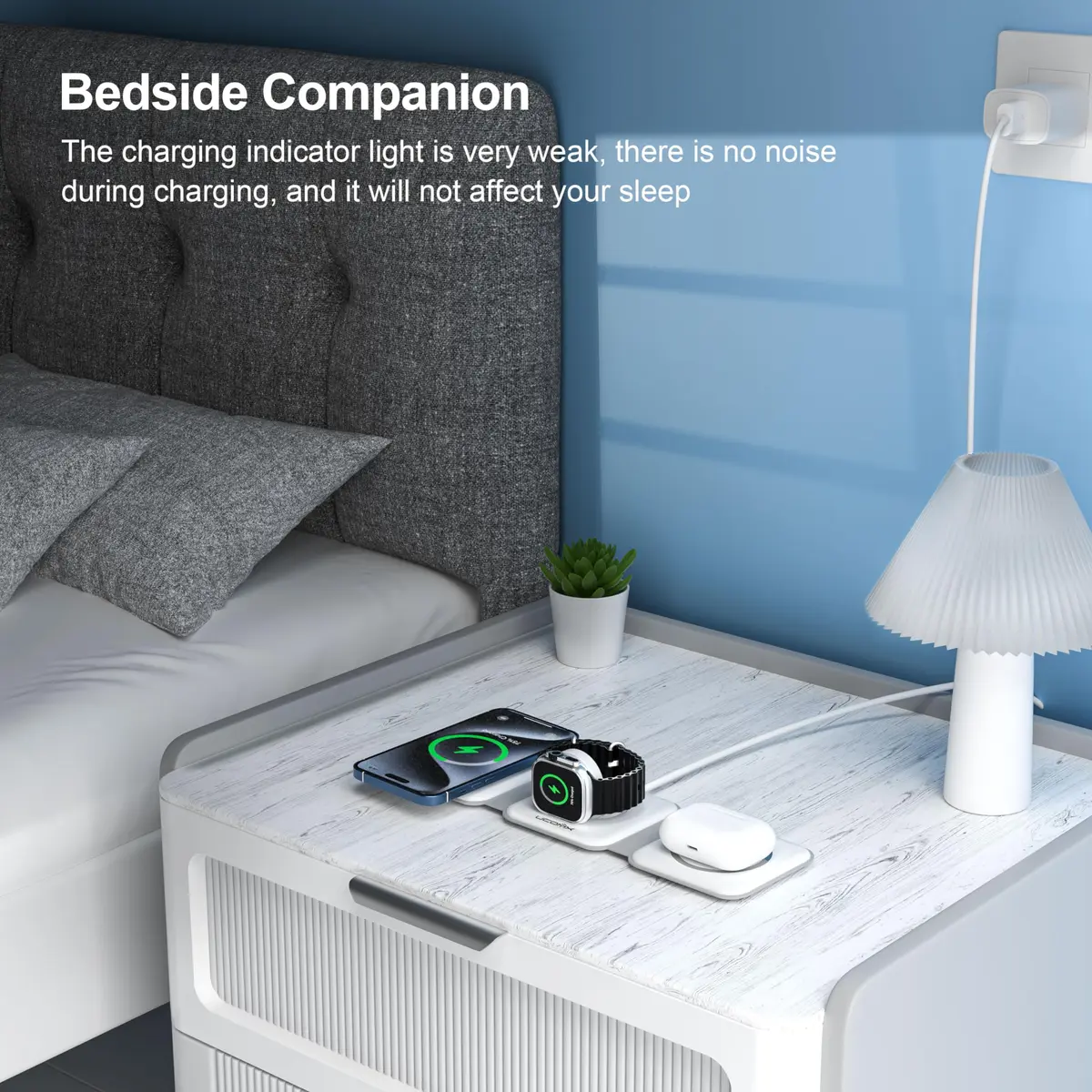 UCOMX 3 in 1 Wireless Charging Station Foldable for Multiple Devices | Travel Nano Charger with 35% Faster Speed - view 6
