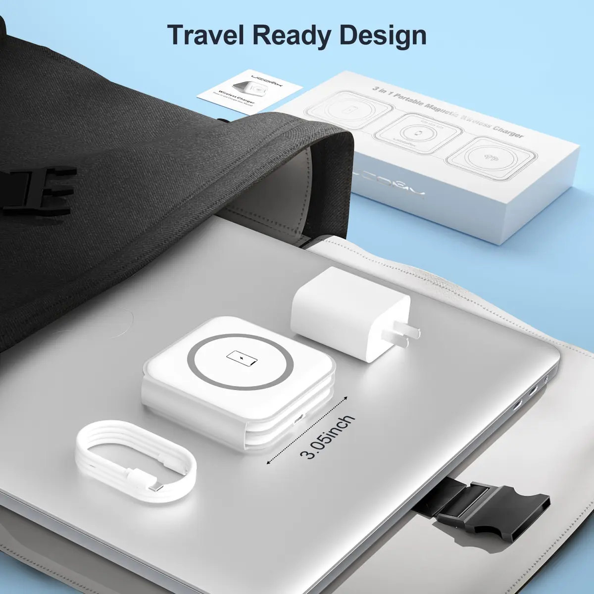 UCOMX 3 in 1 Wireless Charging Station Foldable for Multiple Devices | Travel Nano Charger with 35% Faster Speed - view 7