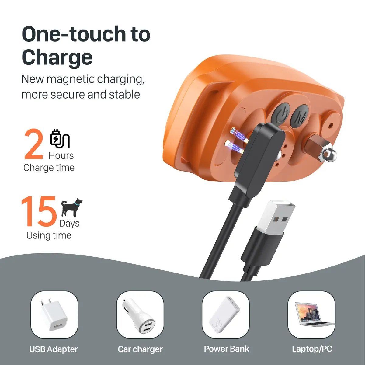 FAFAFROG Dog Bark Collar Rechargeable Smart Collar Orange | Adjustable Sensitivity & Waterproof - view 5