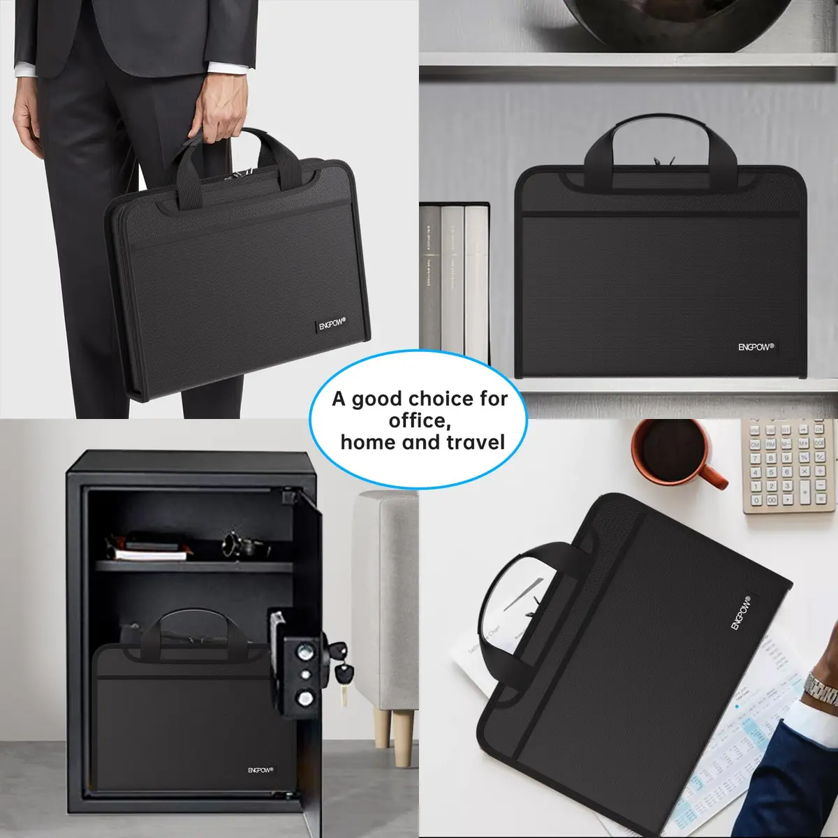 ENGPOW Accordion File Organizer Fireproof Multi Pockets 14.2" x 10.4" | Fireproof & Water-Resistant Document Storage - view 6