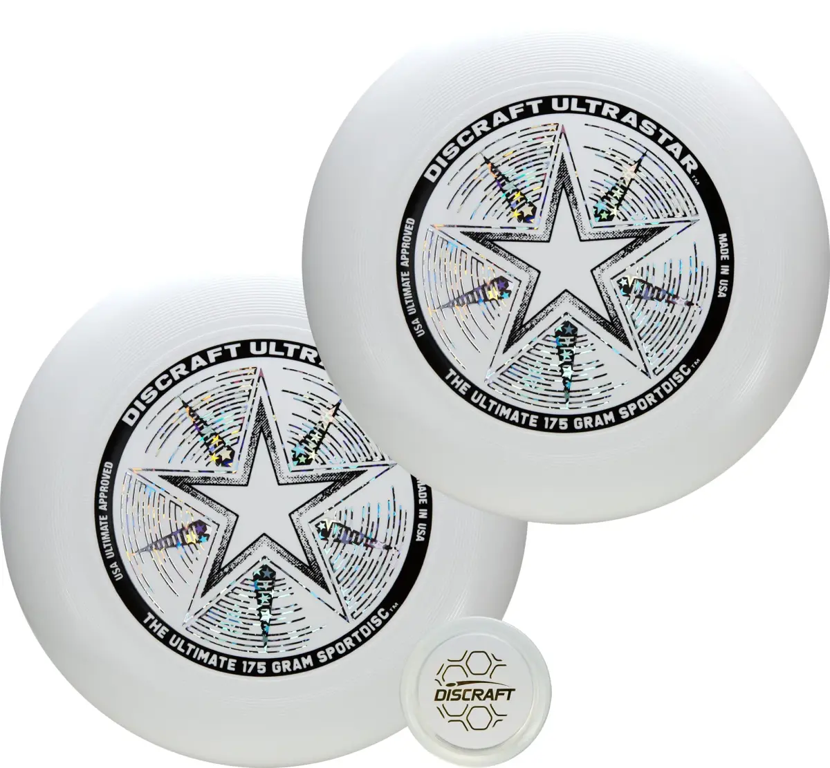 Discraft White UltraStar 2-Pack, 175g | Professional Quality Ultimate Discs - main product image